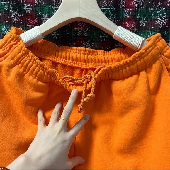 SpSder Bubble Green Lettering Print OrangeSweatpants